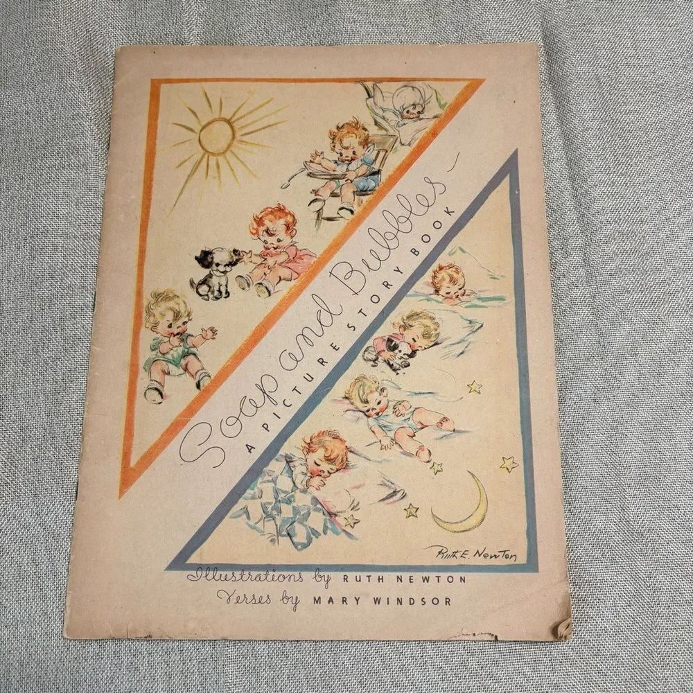 Vintage 1935 Sleep and Bubbles Picture Story Book Ruth Newton Whitman Publishing